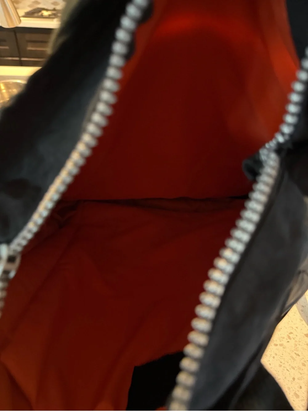 Men’s Laptop Black Crossbody Shoulder Bag with Red Accent